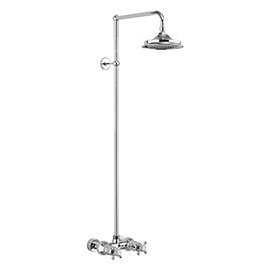 Burlington Eden Thermostatic Single Outlet Exposed Shower Bar Valve & Rigid Riser with Fixed Head Me