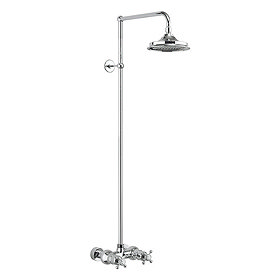 Burlington Eden Thermostatic Single Outlet Exposed Shower Bar Valve & Rigid Riser with Fixed Head La