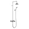 Burlington Eden Thermostatic Two Outlet Exposed Shower Bar Valve, Rigid Riser & Kit with Fixed Head 