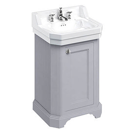 Burlington Edwardian 560mm 3TH Classic Grey Freestanding Cloakroom Vanity Unit & Basin Large Image