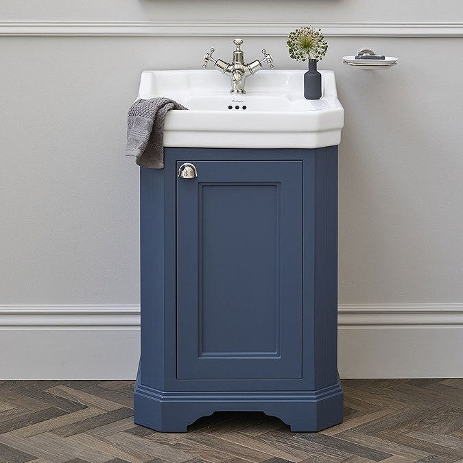Burlington Edwardian 560mm Basin & Blue Freestanding Rectangular Cloakroom Vanity Unit  Profile Larg