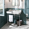 Burlington Edwardian 80cm Basin and Chrome Wash Stand - Various Tap Hole Options  Feature Large Image