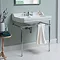 Burlington Edwardian 80cm Basin and Chrome Wash Stand - Various Tap Hole Options Profile Large Image