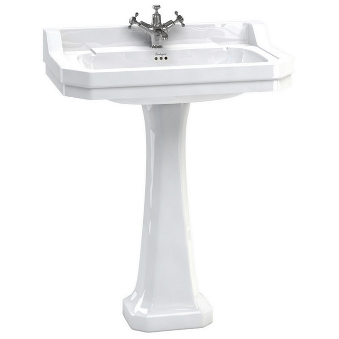 Burlington Edwardian 80cm Basin and Pedestal - Various Tap Hole Options Large Image