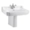 Burlington Edwardian Large Basin and Semi Pedestal - Various Tap Hole Options Large Image