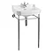 Burlington Edwardian Medium Basin and Chrome Wash Stand - Various Tap Hole Options Large Image