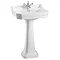 Burlington Edwardian Medium Basin and Pedestal - Various Tap Hole Options Large Image