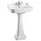 Burlington Edwardian Medium Basin and Regal Pedestal - Various Tap Hole Options Large Image