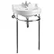 Burlington Edwardian Round Medium Basin and Chrome Wash Stand - Various Tap Hole Options Large Image