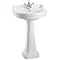 Burlington Edwardian Round Medium Basin and Pedestal - Various Tap Hole Options Large Image