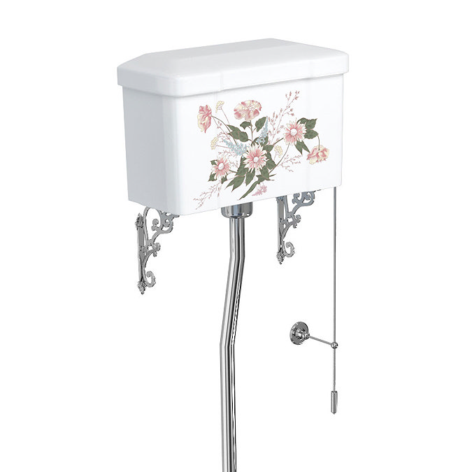 Burlington English Garden High Level Toilet and Cistern with Pull Rod Flush Profile Large Image