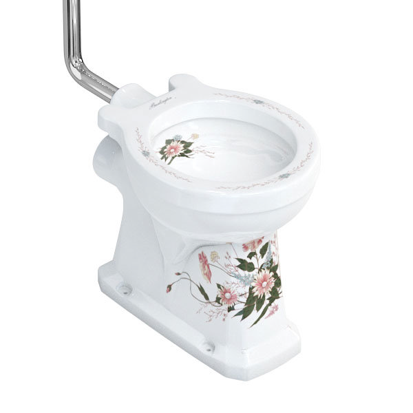 Burlington English Garden High Level Toilet and Cistern with Pull Rod Flush Feature Large Image