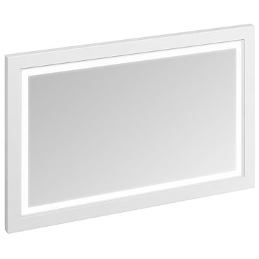 Burlington Framed 120 Mirror with LED Illumination - Matt White Profile Large Image