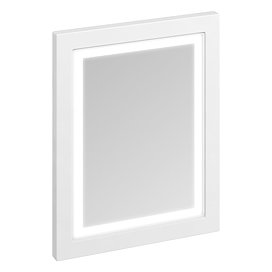 Burlington Framed 60 Mirror with LED Illumination - Matt White Large Image