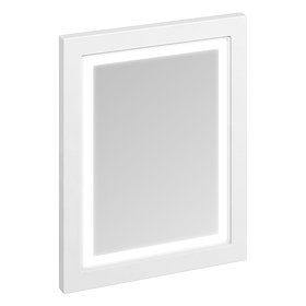 Burlington Framed 60 Mirror with LED Illumination - Matt White Large Image