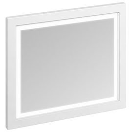 Burlington Framed 90 Mirror with LED Illumination - Matt White Medium Image