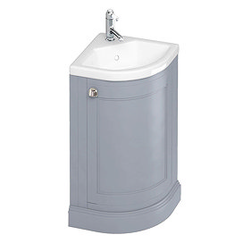 Burlington Freestanding 43cm Corner Vanity Unit & Basin - Classic Grey Large Image