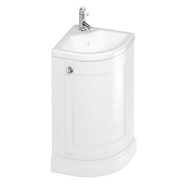 Burlington Freestanding 43cm Corner Vanity Unit & Basin - Matt White Large Image
