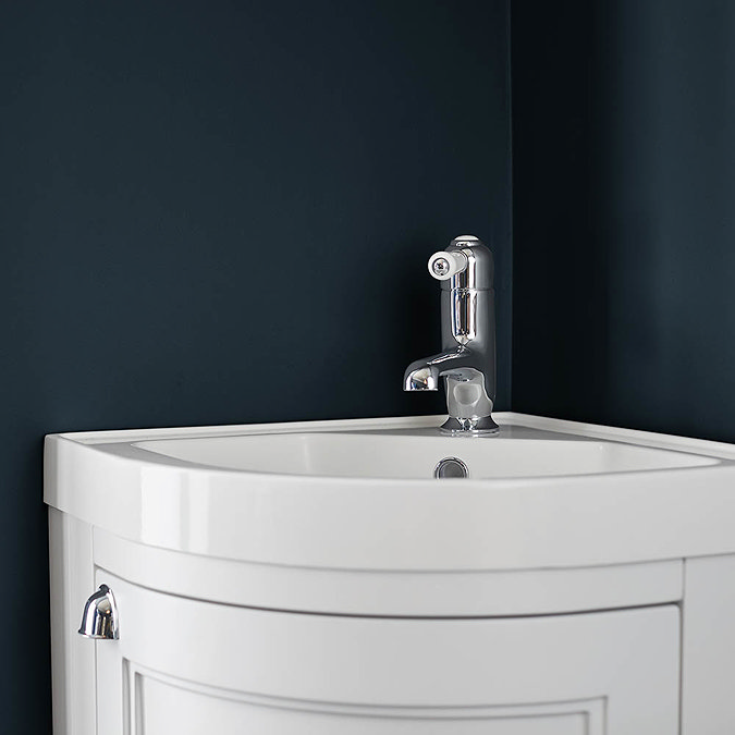 Burlington Freestanding 43cm Corner Vanity Unit & Basin - Sand Standard Large Image