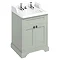 Burlington 65 2-Door Vanity Unit & Classic Invisible Overflow/Waste Basin (Dark Olive - 2 Tap Hole) 