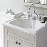 Burlington 65 2-Door Vanity Unit & Classic Invisible Overflow/Waste Basin (Matt White - 2 Tap Hole) 
