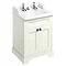 Burlington 65 2-Door Vanity Unit & Classic Invisible Overflow/Waste Basin (Sand - 2 Tap Hole) Large