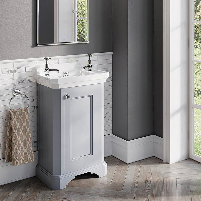Burlington Freestanding Cloakroom Vanity Unit & Basin - Classic Grey Profile Large Image