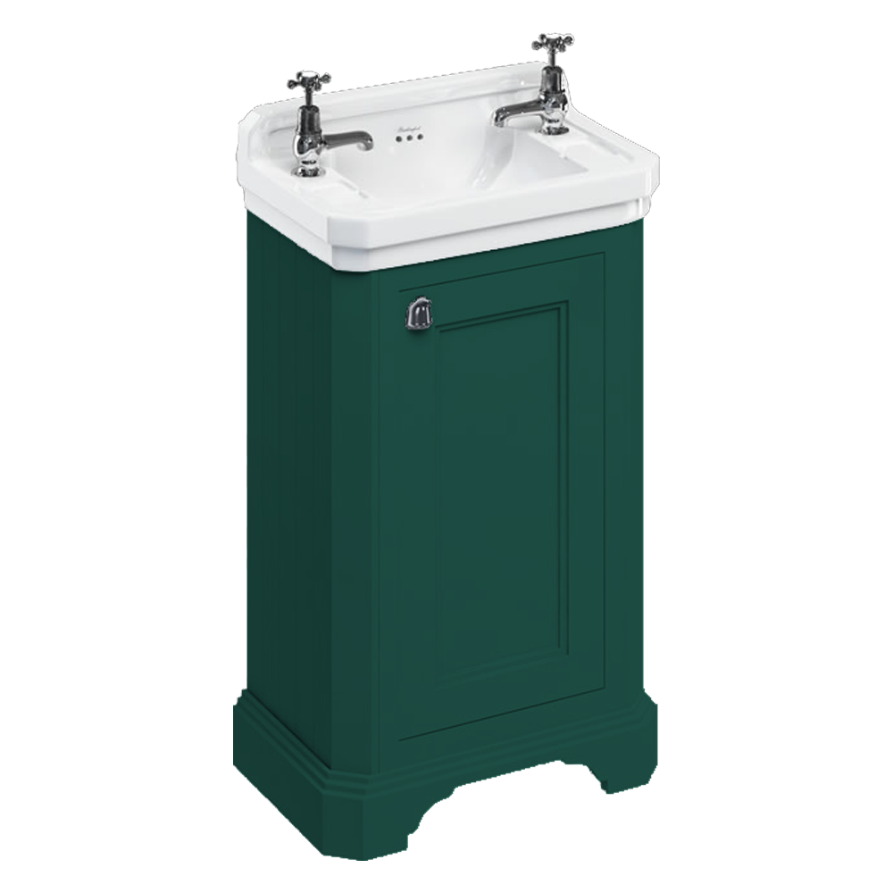 Burlington Freestanding Cloakroom Vanity Unit & Basin - Matt Green