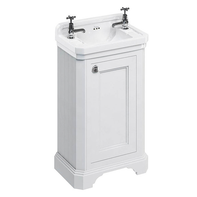 Burlington Freestanding Cloakroom Vanity Unit & Basin - Matt White Large Image