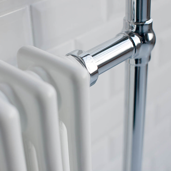 Burlington Full Trafalgar Traditional Radiator (Inc. Valves + Electric Heating Kit) In Bathroom Large Image
