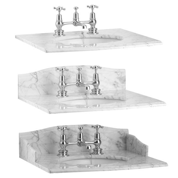 Burlington Georgian Marble Basin with Vanity Unit - Oak Profile Large Image