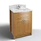 Burlington Georgian Marble Basin with Vanity Unit - Oak Large Image