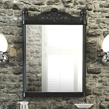 Burlington Georgian Mirror with Black Aluminium Frame - T47BLA Profile Large Image