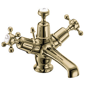 Burlington Gold Claremont Basin Mixer with Pop-up Waste Large Image