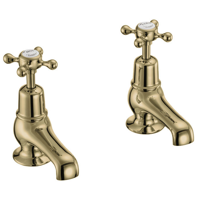 Burlington Gold Claremont Basin Taps 3" Large Image