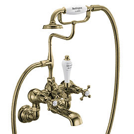 Burlington Gold Claremont Regent Wall Mounted Bath Shower Mixer Medium Image