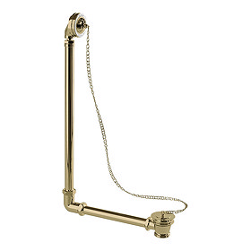 Burlington Gold Exposed Bath Overflow, Plug & Chain - W4-GOLD Large Image