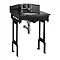 Burlington Georgian Black Granite Basin with Black Aluminium Wash Stand Profile Large Image