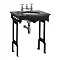 Burlington Georgian Black Granite Basin with Black Aluminium Wash Stand Feature Large Image