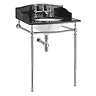 Burlington Georgian 1TH Black Granite Basin with Chrome Wash Stand Large Image