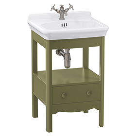 Burlington Guild 560mm Floor Standing Vanity Unit & Basin - Carlyle Green