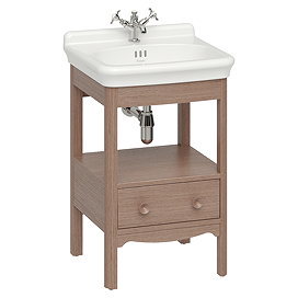 Burlington Guild 560mm Floor Standing Vanity Unit & Basin - Dark Oak