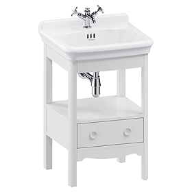 Burlington Guild 560mm Floor Standing Vanity Unit & Basin - Varley White