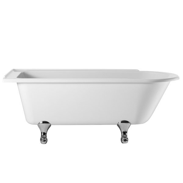 Burlington - Hampton 1500mm Showering Bath with Chrome Classical Legs - Left Hand Option Large Image