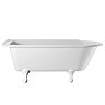 Burlington - Hampton 1500mm Showering Bath with White Classical Legs - Left Hand Option Large Image