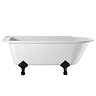 Burlington - Hampton 1500mm Showering Bath with Black Traditional Legs - Left Hand Option Large Imag