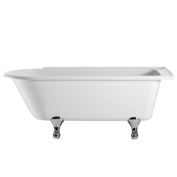 Burlington - Hampton 1500mm Showering Bath with Chrome Classical Legs - Right Hand Option Large Imag
