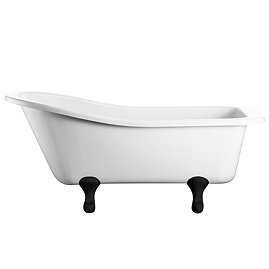 Burlington - Harewood Slipper 1700mm Freestanding Bath with Black Classical Legs Large Image