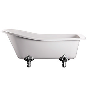 Burlington - Harewood Slipper 1700mm Freestanding Bath with Chrome Traditional Legs Large Image