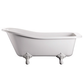 Burlington - Harewood Slipper 1700mm Freestanding Bath with White Traditional Legs Large Image